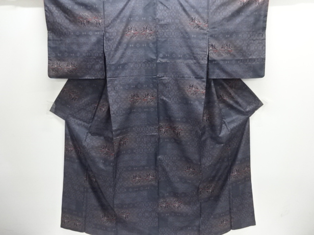 JAPANESE KIMONO / UNUSED / SILK / DORO OSHIMA TSUMUGI / WOVEN PHOENIX